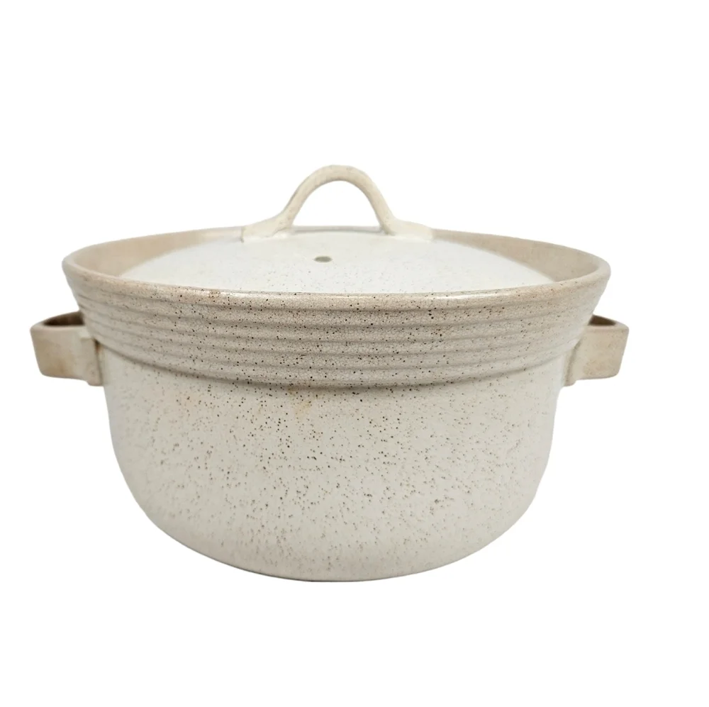 Vintage Shafford Speckled Flame Proof‎ Stoneware Small Covered Casserole Dish